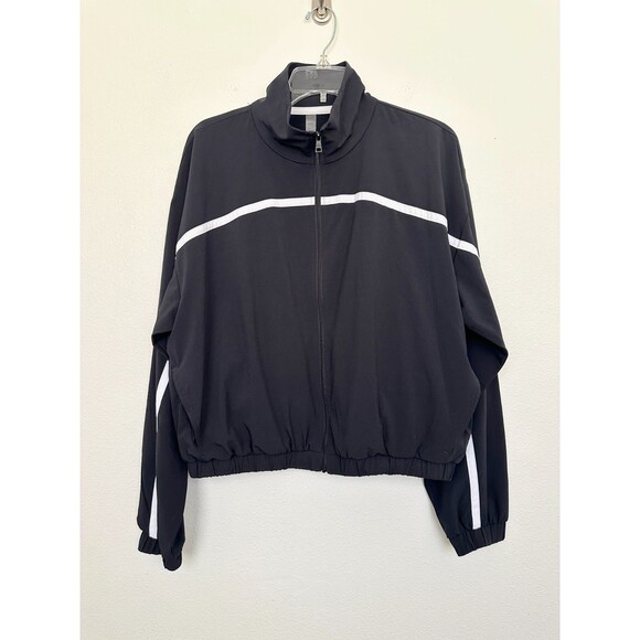 Beyond Yoga GO RETRO Track Jacket Black True White Full Zip Women's Size Medium - Picture 1 of 11